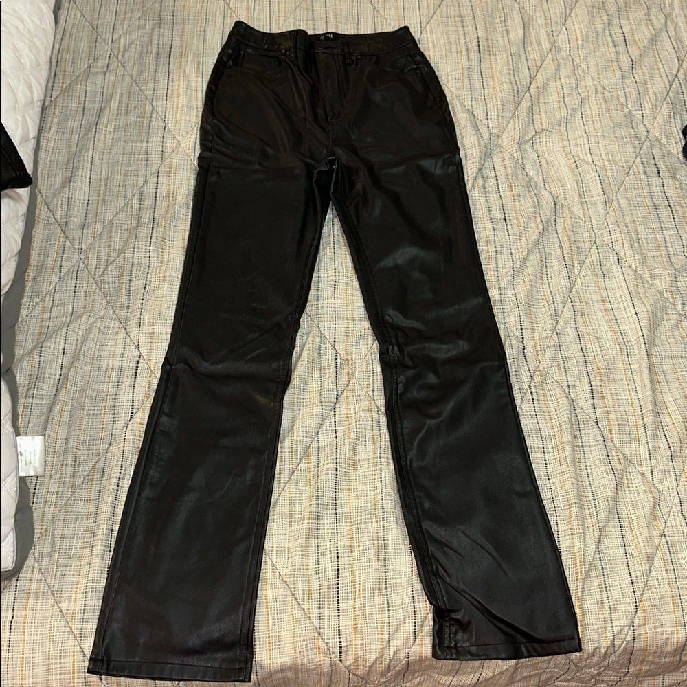 AFRM Sleek Black Leather Pants